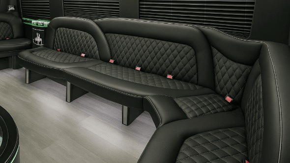 Interior of Scottsdale Party Bus Company's 14 Passenger Sprinter Limousine in Scottsdale