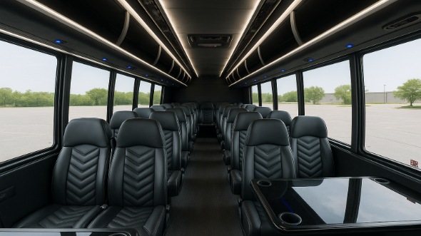 Interior of Scottsdale Party Bus Company's 25 Passenger Minibus in Scottsdale