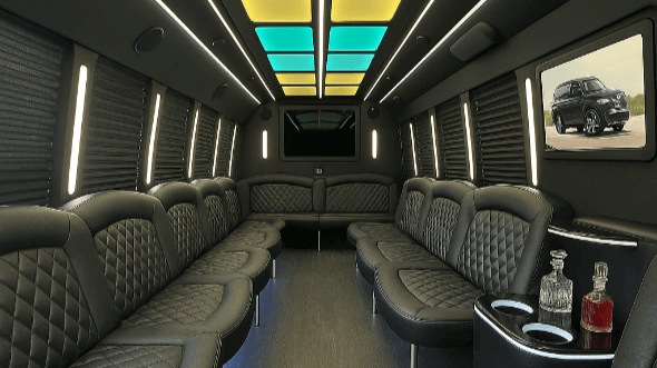 Interior of Peoria Party Bus Company's 25 Passenger Party Bus in Peoria