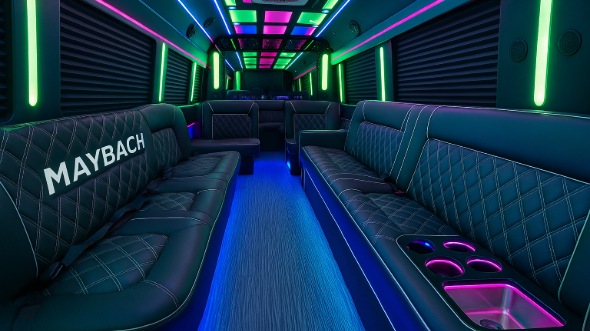 Interior of Phoenix Party Bus Company's 28 Passenger Party Bus in Phoenix