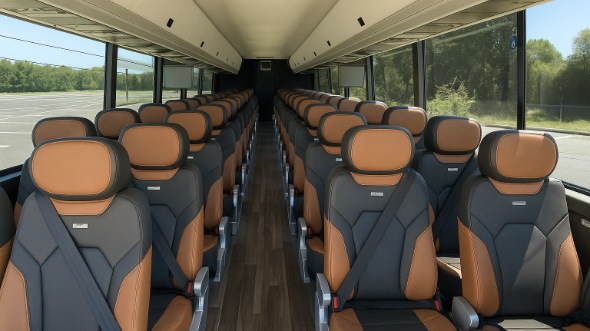 Interior of Scottsdale Party Bus Company's 40 Passenger Charter Bus in Scottsdale