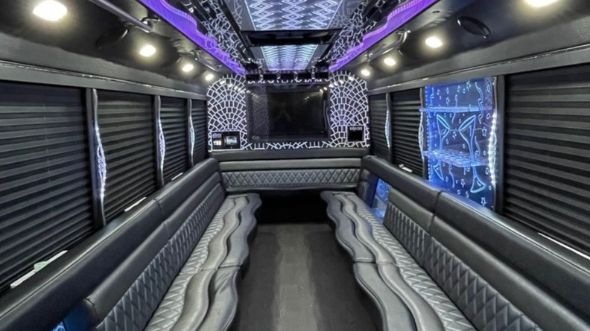 Interior of Peoria Party Bus Company's 40 Passenger Party Bus in Peoria