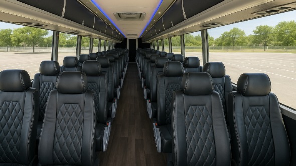 Interior of Scottsdale Party Bus Company's 44 Passenger Charter Bus in Scottsdale