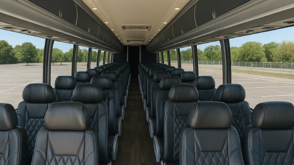 Interior of Scottsdale Party Bus Company's 48 Passenger Charter Bus in Scottsdale