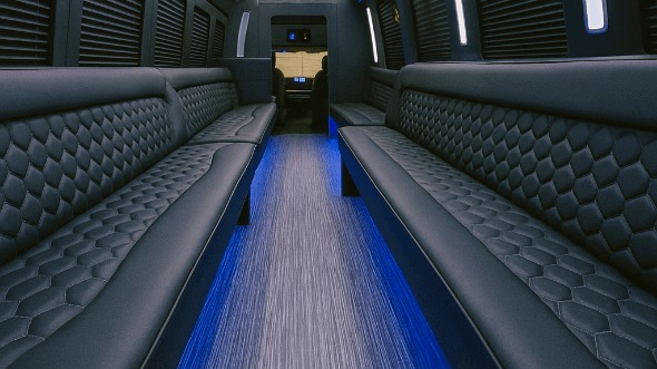 Interior of Queen Creek Party Bus Company's 50 Passenger Party Bus in Queen Creek