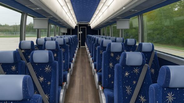 Interior of Scottsdale Party Bus Company's 54 Passenger Charter Bus in Scottsdale