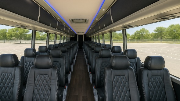 Interior of Scottsdale Party Bus Company's 55 Passenger Charter Bus in Scottsdale