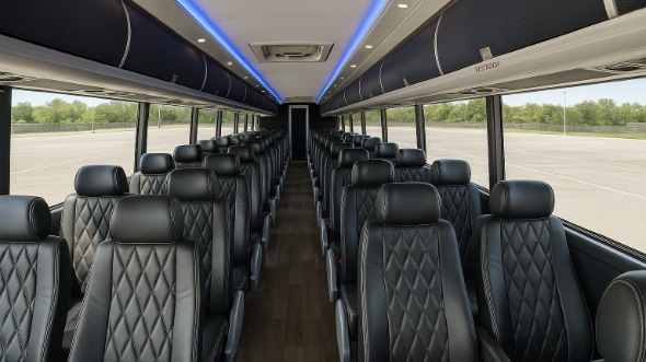 Interior of Scottsdale Party Bus Company's 56 Passenger Charter Bus in Scottsdale